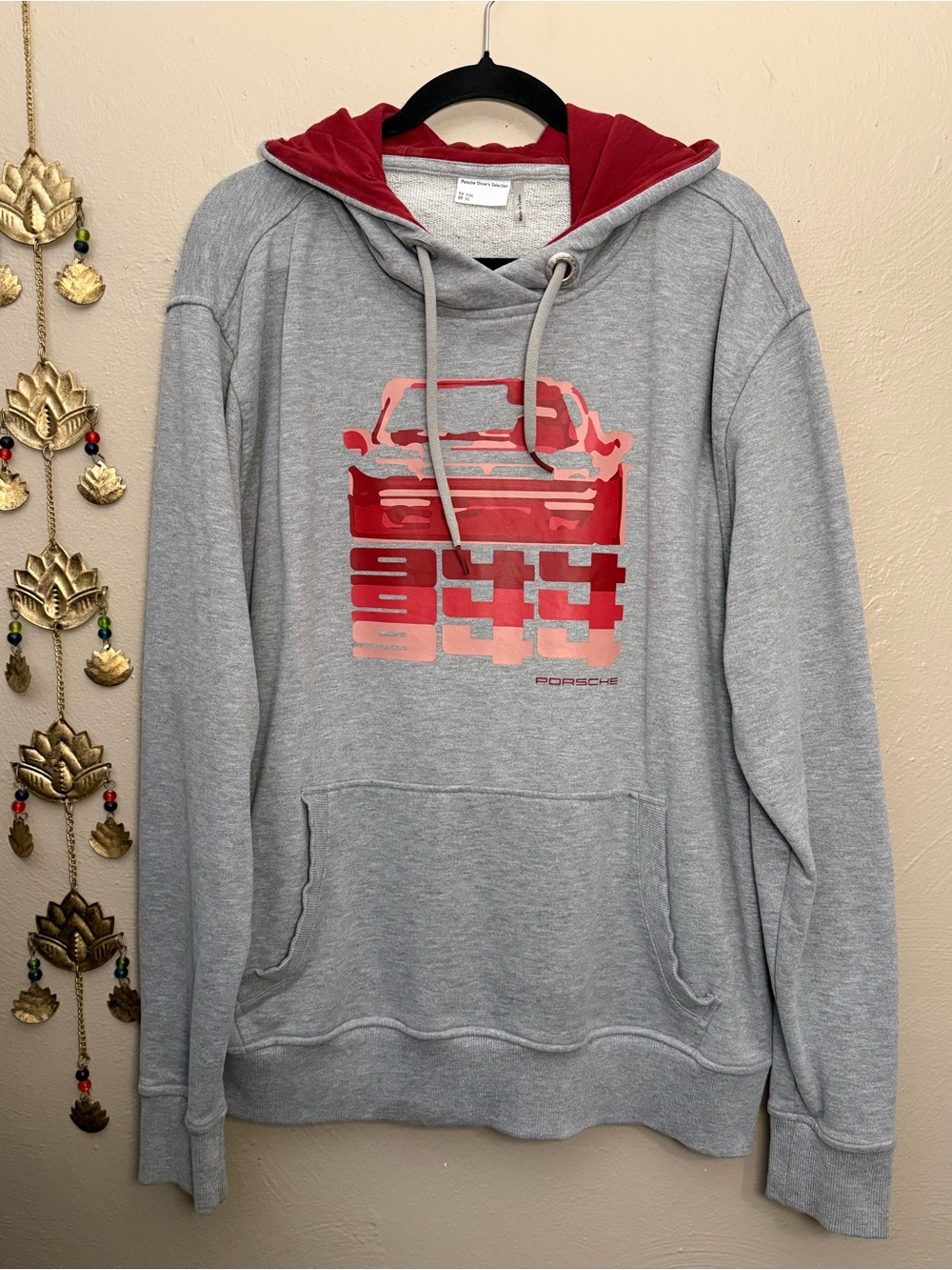 Porsche Design 944 Collection Hoodie with 1982 Model Graphic Gray Red Size XL